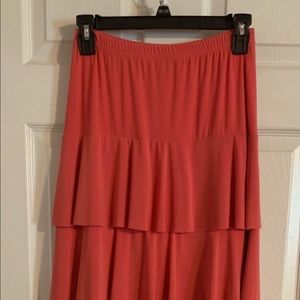 Long Junee Coral Ruffle Skirt